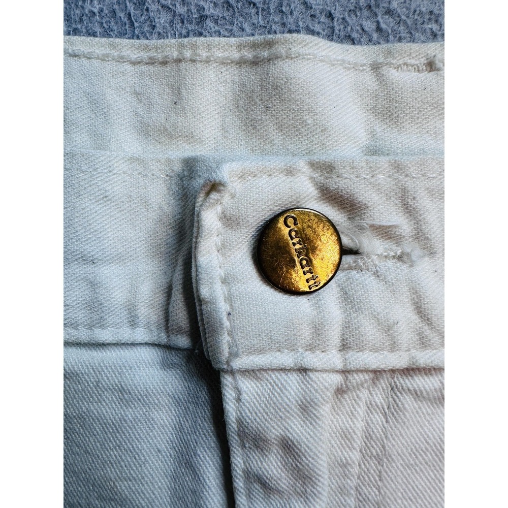 Carhartt Pants Mens 36x36 (35x33) White B148 Dungaree Fit Carpenter Utility - Picture 9 of 14